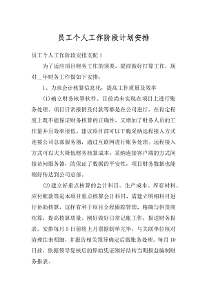 员工个人工作阶段计划安排精选.docx