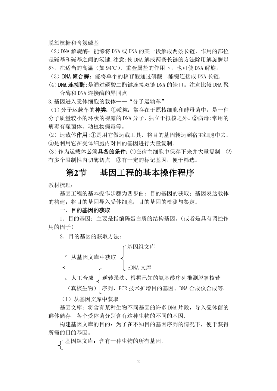 专题一、基因工程知识点归纳30549.doc_第2页