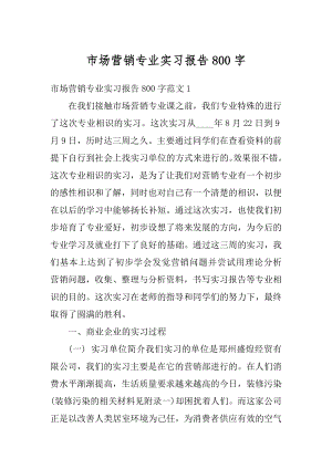 市场营销专业实习报告800字范文.docx