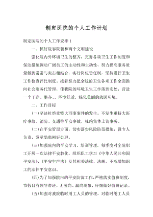 制定医院的个人工作计划例文.docx