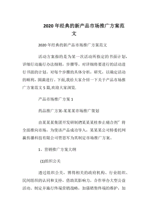 2020年经典的新产品市场推广方案范文_1.docx