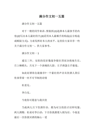 满分作文初一五篇.docx