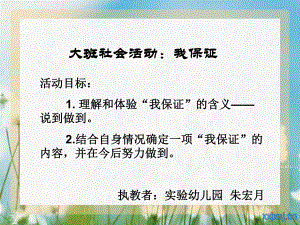 大班社会活动：我保证.ppt