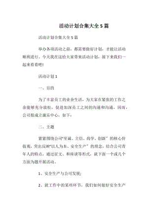 活动计划合集大全5篇.docx