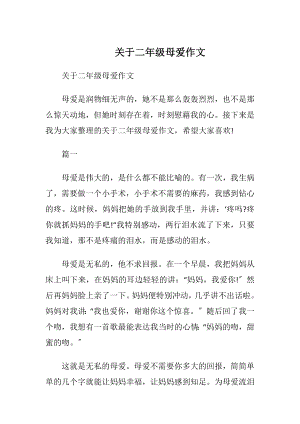 关于二年级母爱作文.docx