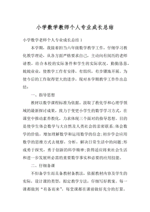 小学数学教师个人专业成长总结范本.docx