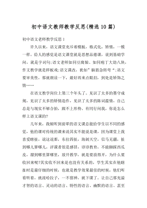 初中语文教师教学反思精选.docx