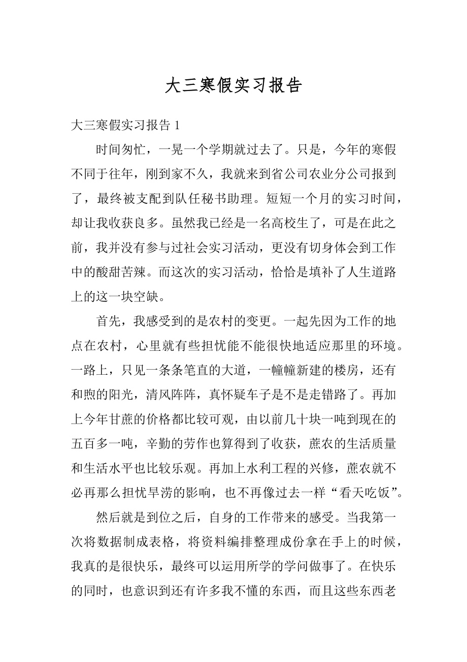 大三寒假实习报告优质.docx_第1页