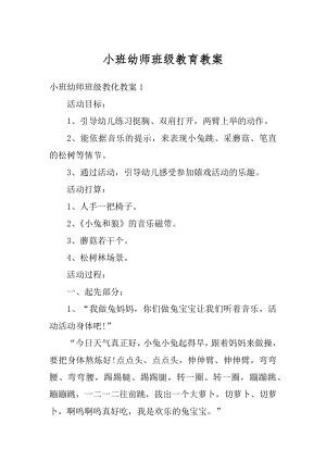 小班幼师班级教育教案范文.docx