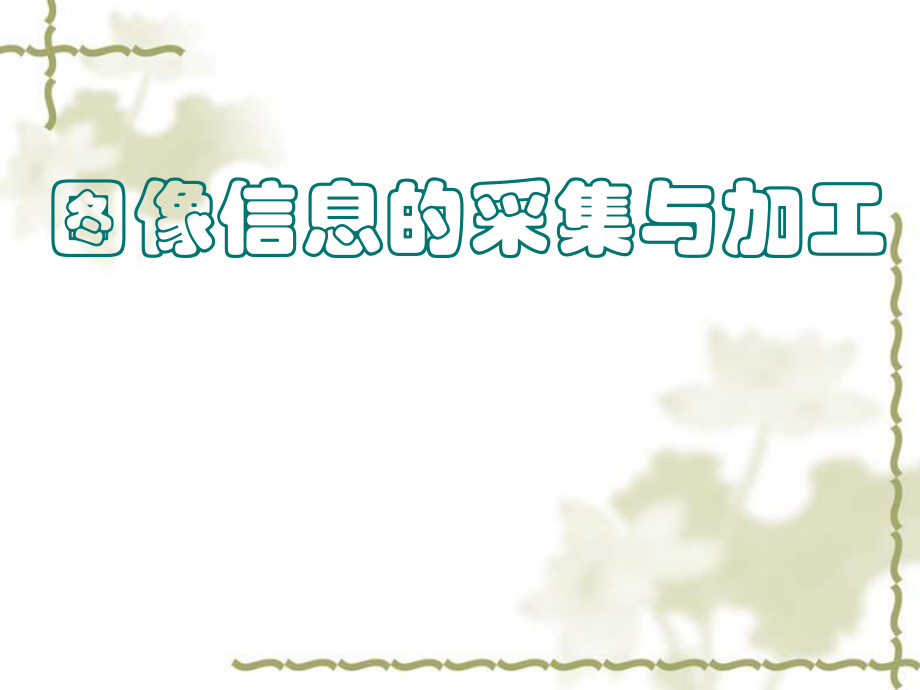 高中一年级信息技术必修1第五章第一课时课件图像信息的获取与处理.ppt_第1页