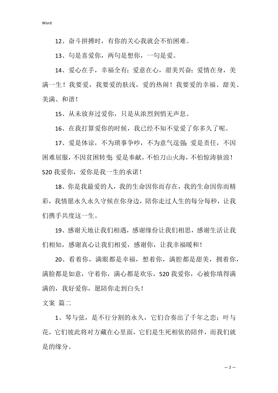 520的文案【精彩5篇】.docx_第2页