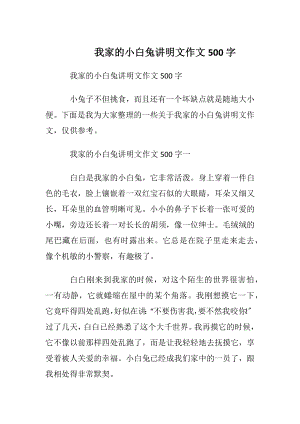 我家的小白兔讲明文作文500字.docx