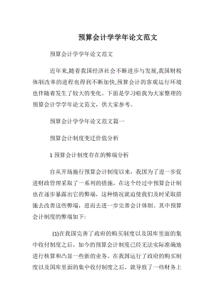 预算会计学学年论文范文.docx