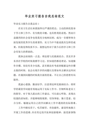 毕业实习报告自我总结范文精编.docx