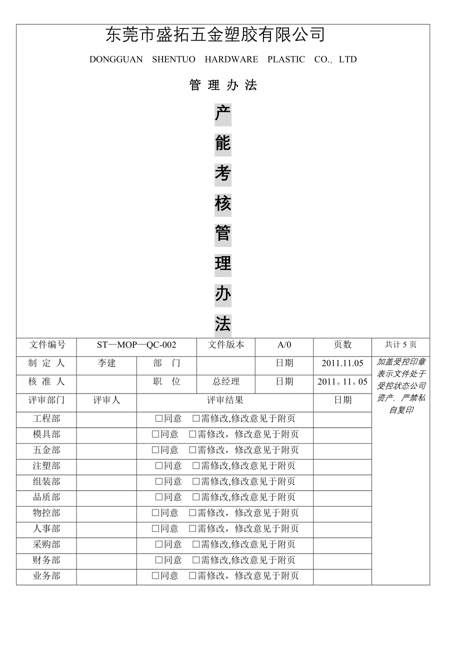 产能考核管理办法1104.doc_第1页