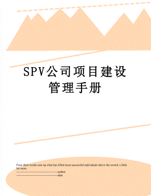 SPV公司项目建设管理手册.docx