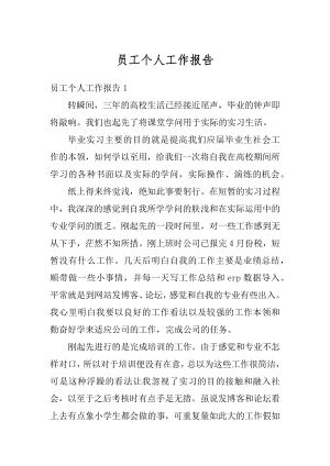 员工个人工作报告汇编.docx