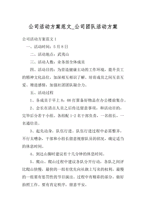 公司活动方案范文_公司团队活动方案例文.docx