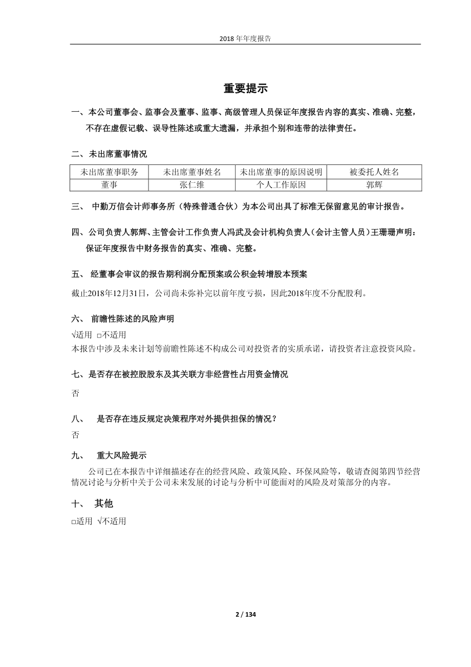 安彩高科：2018年年度报告（修订稿）.PDF_第2页