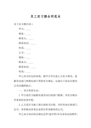 员工实习期合同范本精品.docx