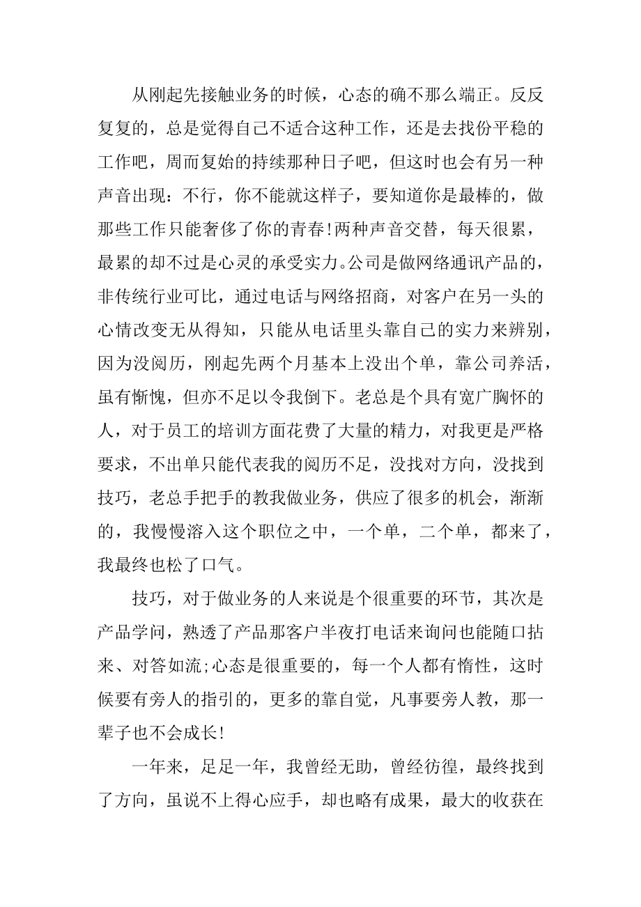 业务员工作总结反思5篇汇编.docx_第2页