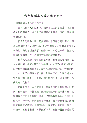 六年级稻草人读后感五百字精选.docx