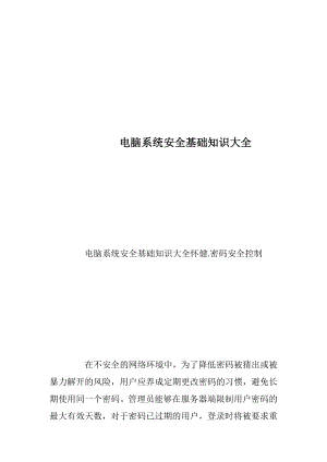 电脑系统安全基础知识大全_1.docx