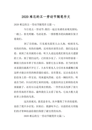 2020难忘的五一劳动节随笔作文精品.docx