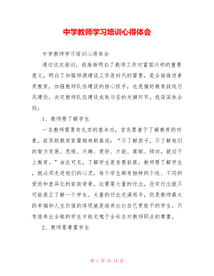 中学教师学习培训心得体会.doc