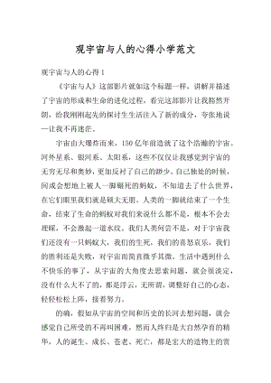 观宇宙与人的心得小学范文.docx