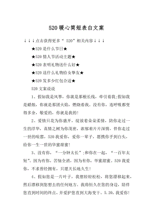 520暖心简短表白文案精选.docx