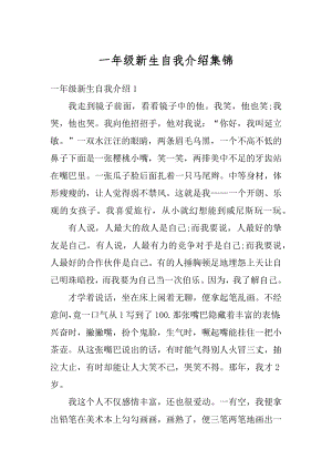 一年级新生自我介绍集锦优质.docx