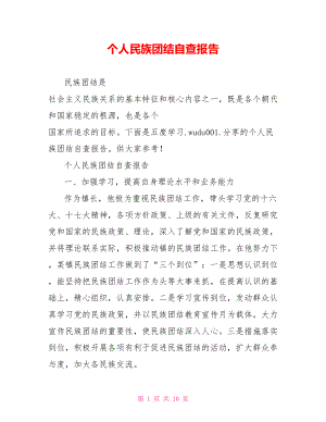 个人民族团结自查报告.doc