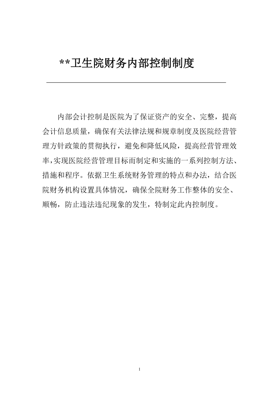 卫生院财务内部控制制度.docx_第1页