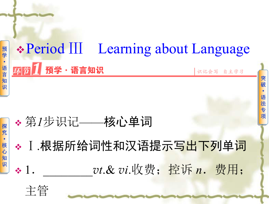 【人教版】高中英语必修二：第2单元PeriodⅢLearningaboutLanguage课件 (3).ppt_第1页