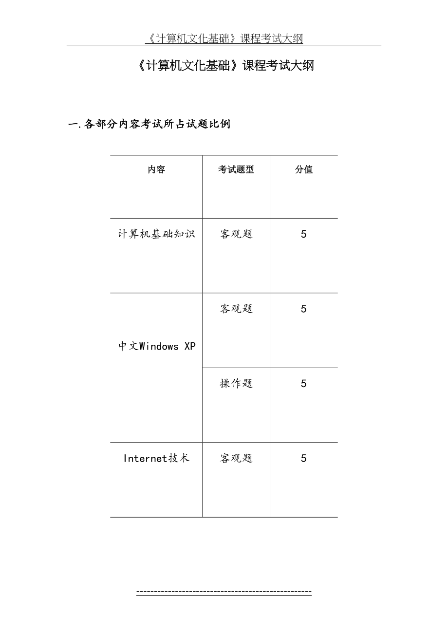 《计算机文化基础》课程考试大纲.doc_第2页