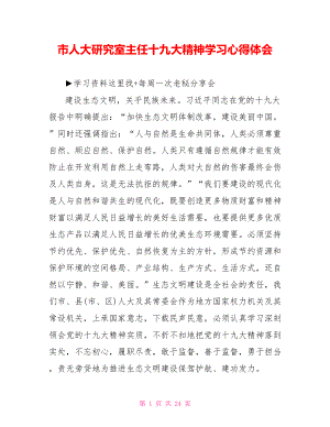 市人大研究室主任十九大精神学习心得体会.doc