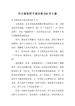 作文骆驼祥子读后感500字6篇汇总.docx