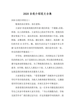 2020自我介绍范文合集最新.docx