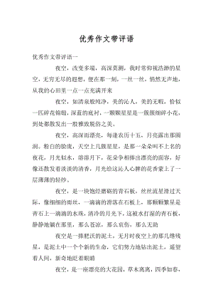 优秀作文带评语精编.docx