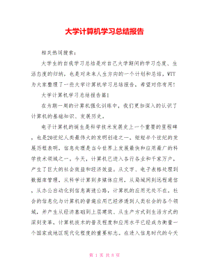 大学计算机学习总结报告 .doc