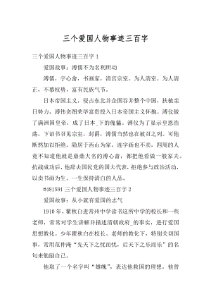 三个爱国人物事迹三百字精选.docx