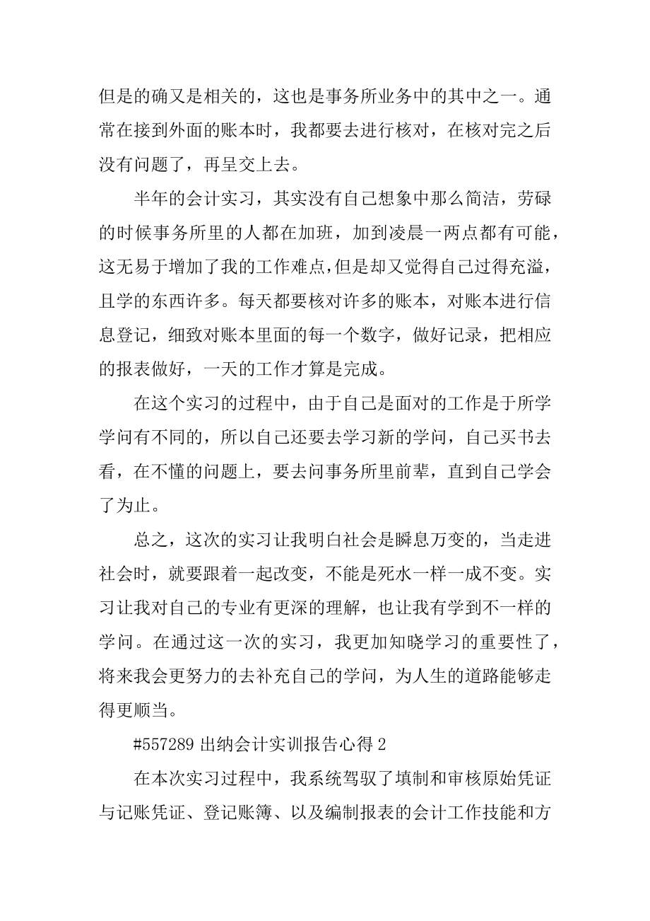 出纳会计实训报告心得范文.docx_第2页