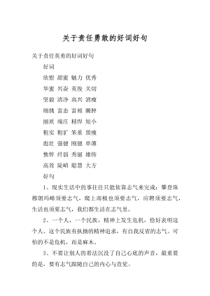 关于责任勇敢的好词好句汇总.docx