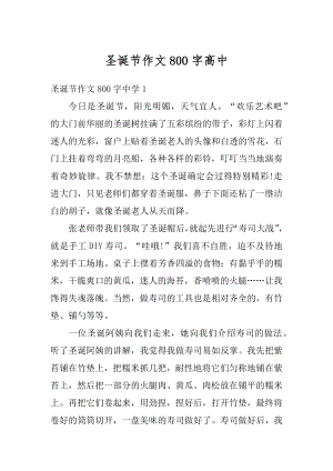 圣诞节作文800字高中范本.docx