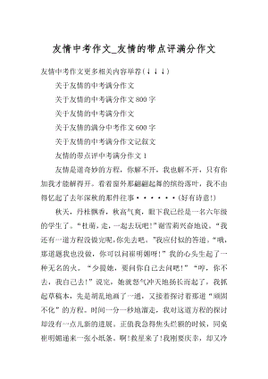 友情中考作文_友情的带点评满分作文范例.docx