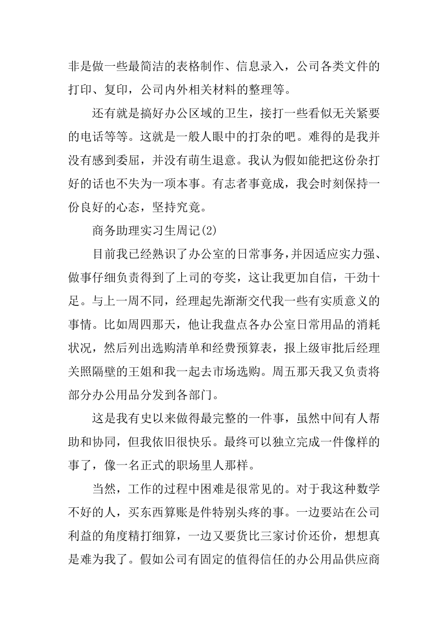 商务助理实习生周记6篇精编.docx_第2页