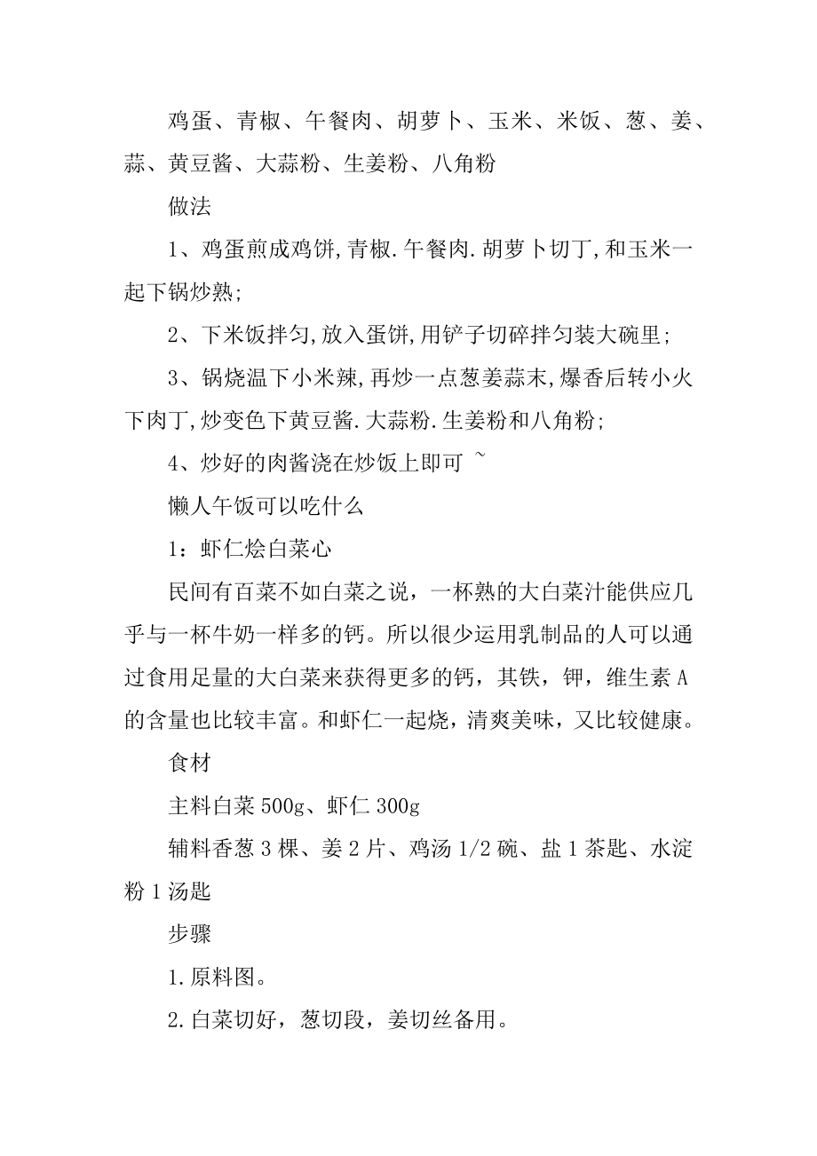 2021懒人午饭怎么做好吃又简单例文.docx_第2页