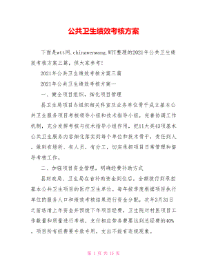 公共卫生绩效考核方案.doc