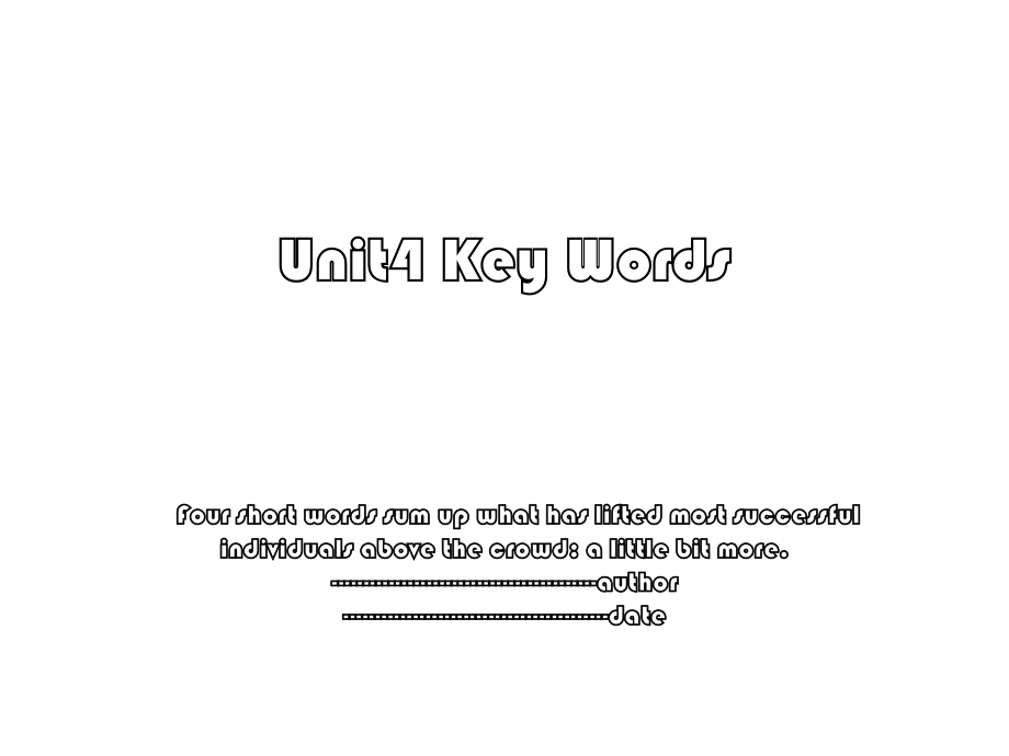 Unit4 Key Words.ppt_第1页